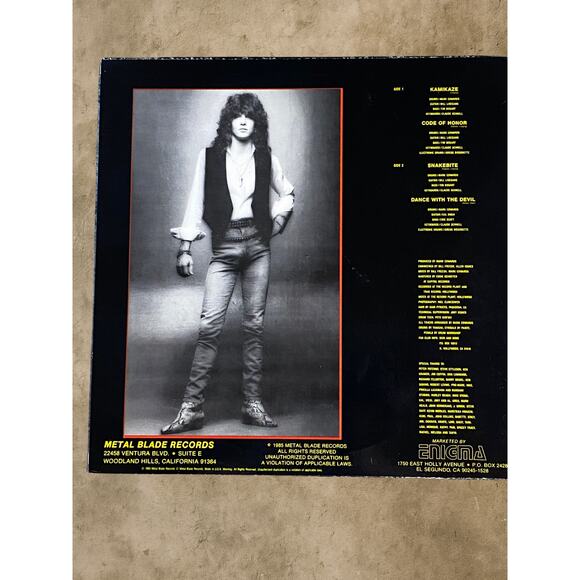 Mark Edwards – Code of Honor LP (1985 Metal Blade) Early US Press VG+ - Picture 2 of 10